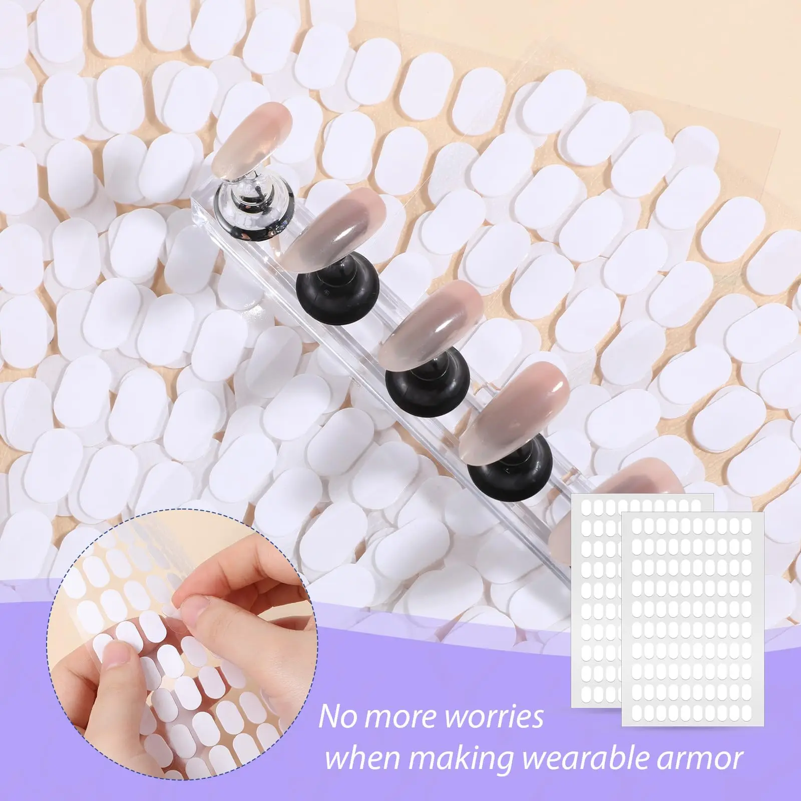 LINMANDA False Tip เทปกาวสองหน้าแท็บแถบแสดงเล็บสำหรับผู้ถือเล็บเทปแสดงเล็บ