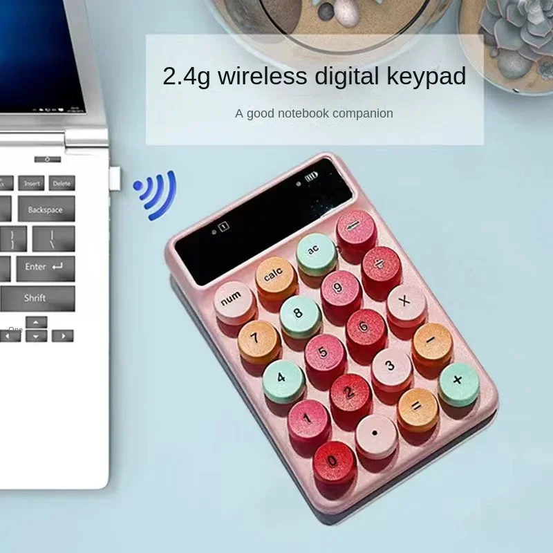 2.4G Wireless Numeric Keypad Colorful Mini Portable Numeric Keypad Wireless Keyboard for Financial Accounting PC Laptop Keyboard