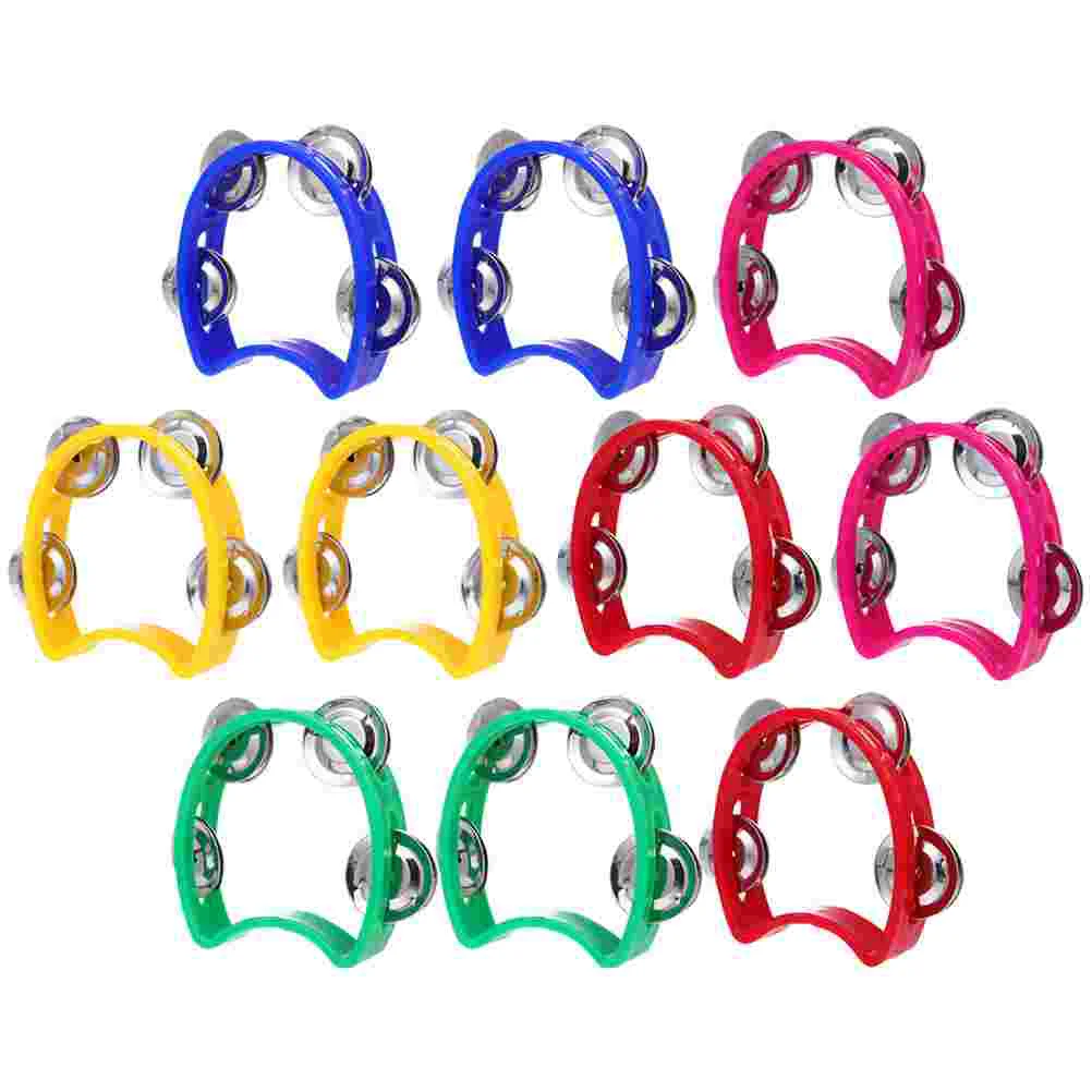 Double Row Hand Bell Interesting Tambourines Kids Handbells Toys for Portable Shaking Music