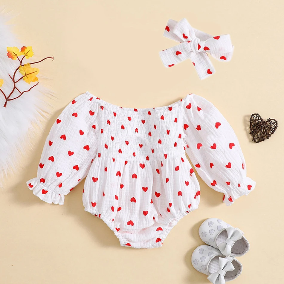 Stylish And Practical Infant's Love Theme Triangle Romper With High Quality Material And Comfort Features For Little Ones