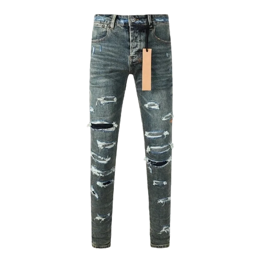 

Мужские рваные джинсы, мужские зауженные джинсы, с вышитыми буквами, классическим отложным воротником, на пуговицах, модный тренд, бренд, уличный стиль