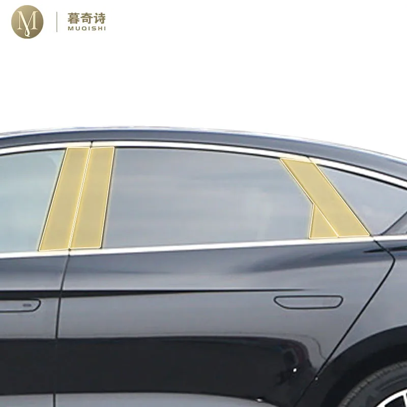 

For BYD HAN EV DM 2020-2023 Car Paint Protective Film TPU Anti Scratch Strip BC Window Pillar Transparent Cover PPF Refit