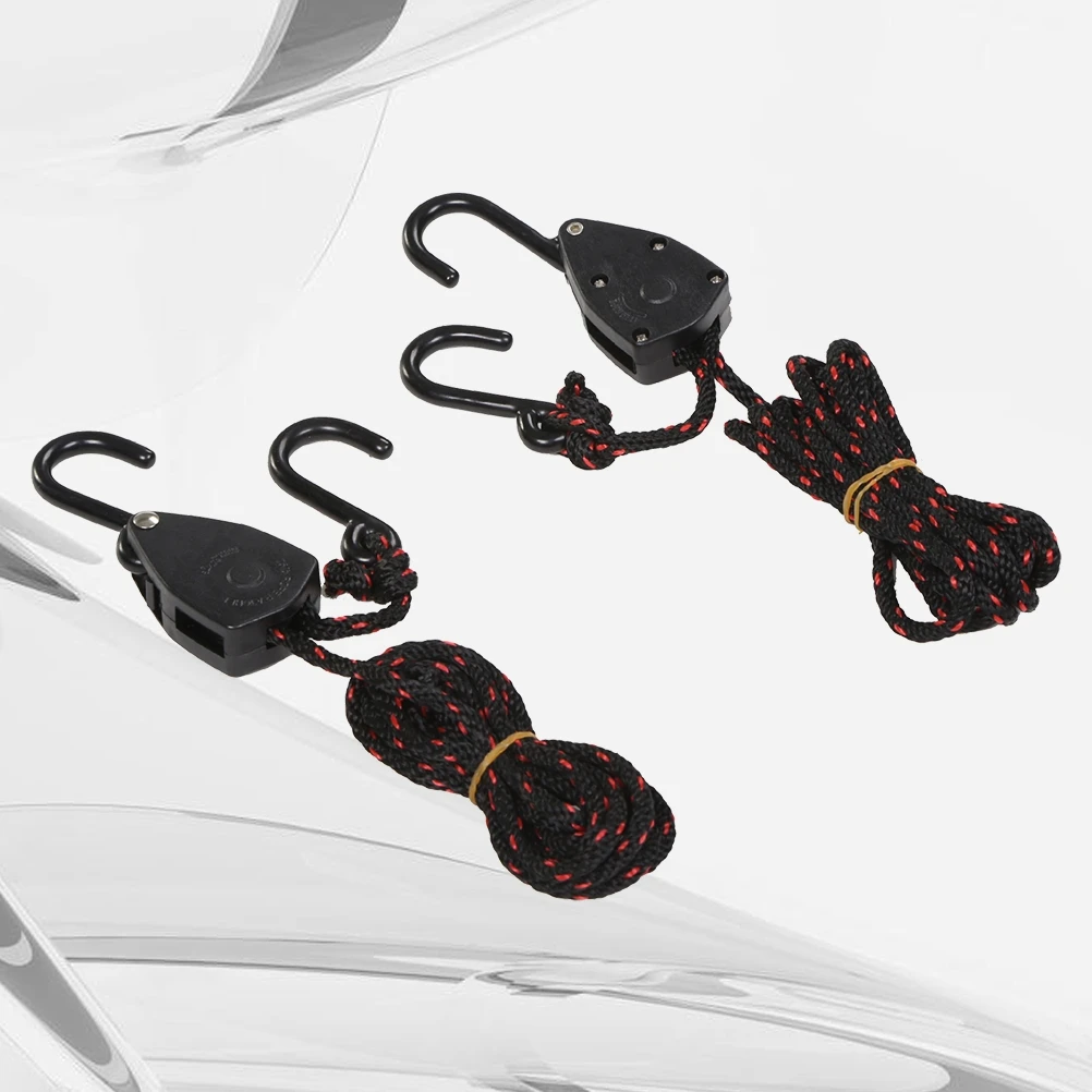 

2 Pairs Pulley Straps Boat Tie Downs Retractable Hook Securing Lamps