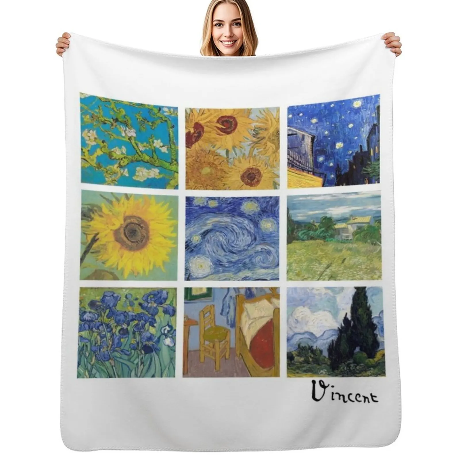 

Van Gogh Collage Art Gift Throw Blanket Softest for sofa Luxury Throw Thin Blankets