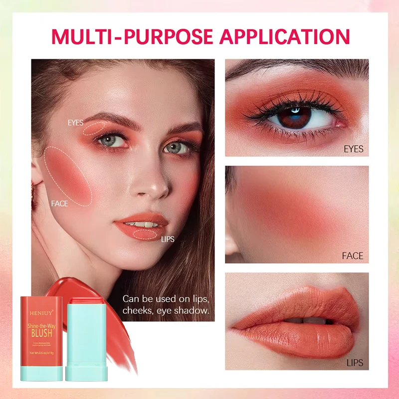 Bálsamo de colorete mate Natural para cara, resaltador de Color expandible, corrector de colorete en barra, 1 ud.