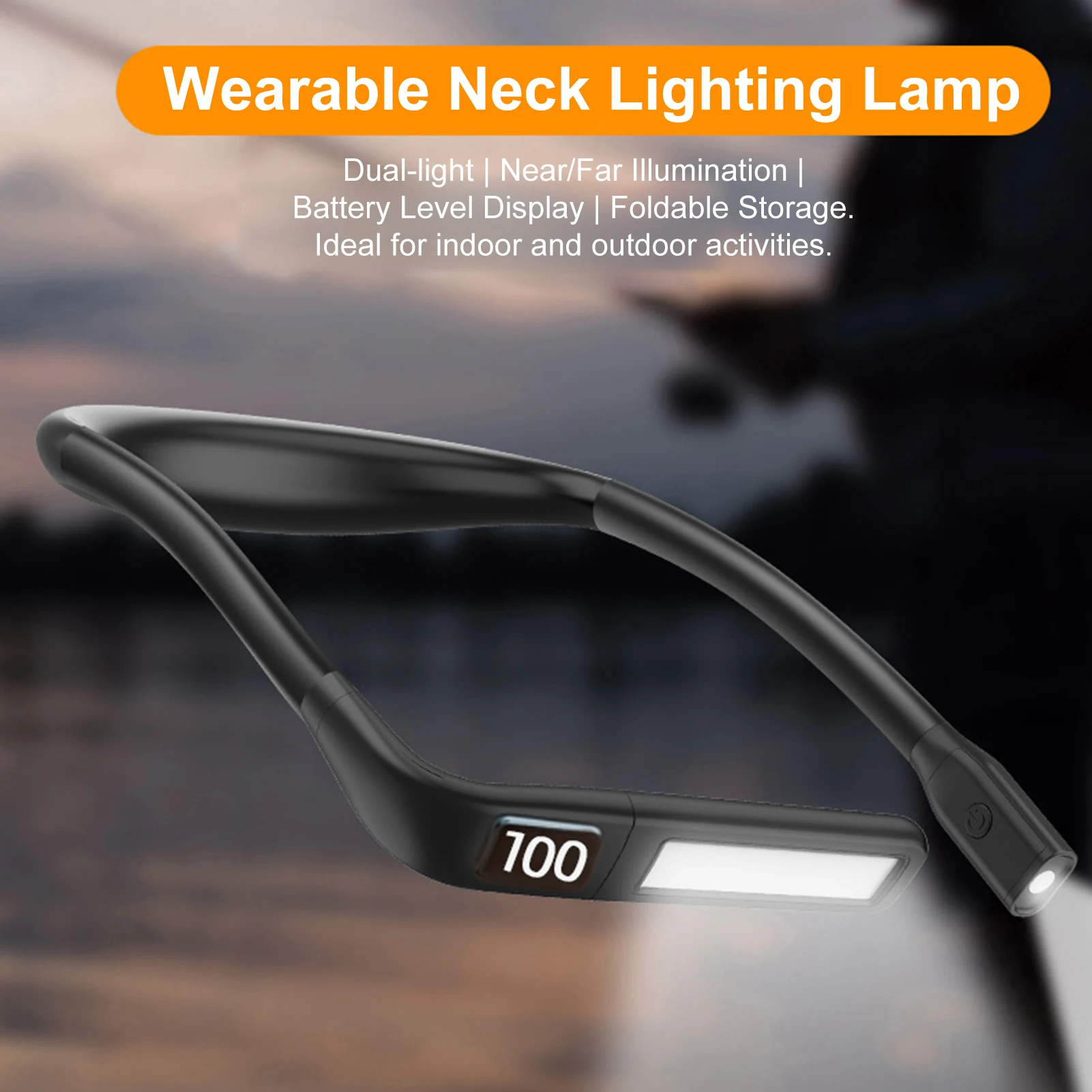 Neck Reading Light LED Portable Book Light with Dual Mode Lighting System 3 Color Temperatures  Brightness USB