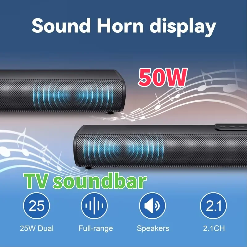 

S20L 50W High-power Soundbar Bluetooth Stereo Speakers with Remote Control Subwoofers for TV/Phones/home Theater TV ARC Soundbox