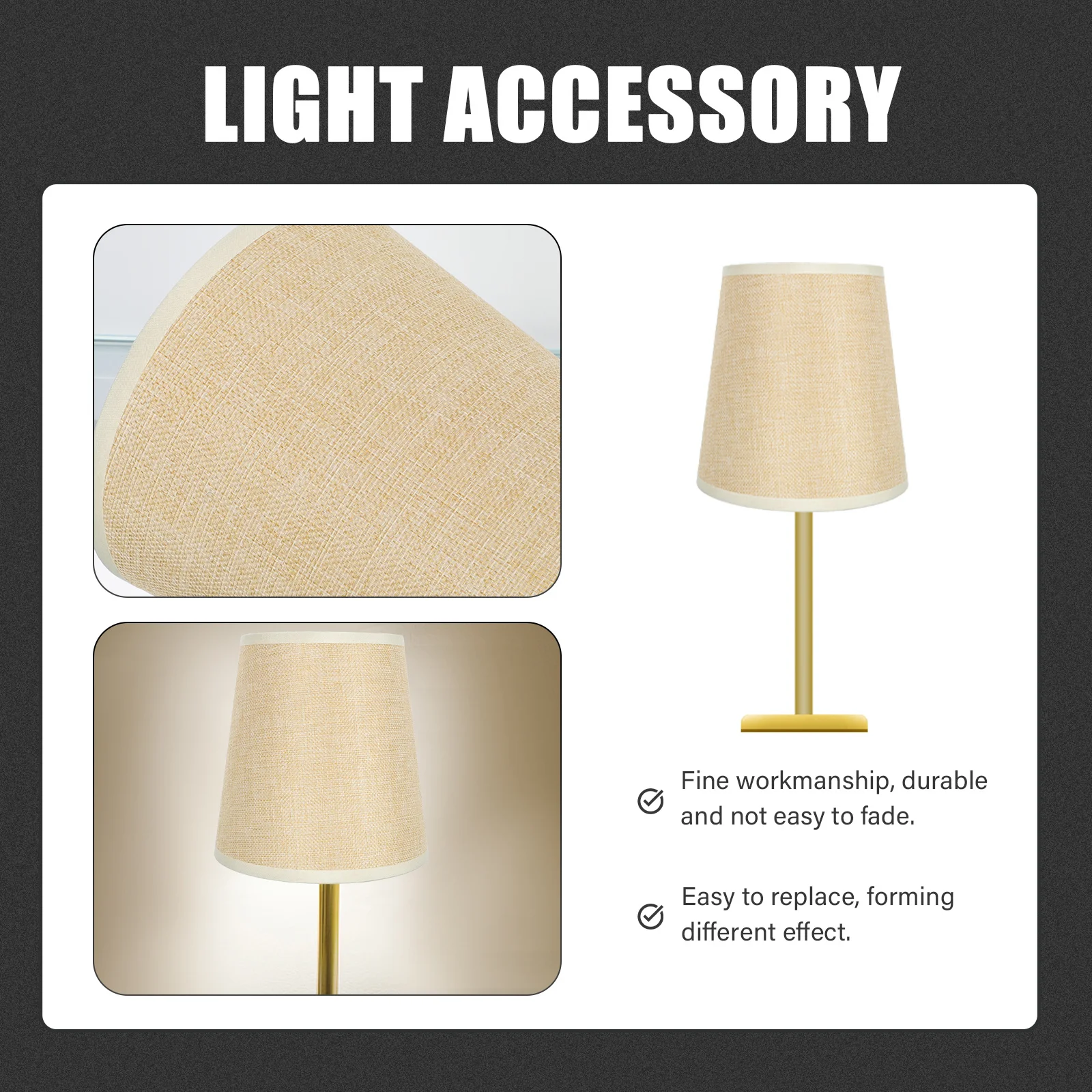 

Cloth Art Lamp Shade Durable Iron Frame Elegant Design Home Table Light Cover Indoor Lampshade Decoration Cozy Warm Atmosphere