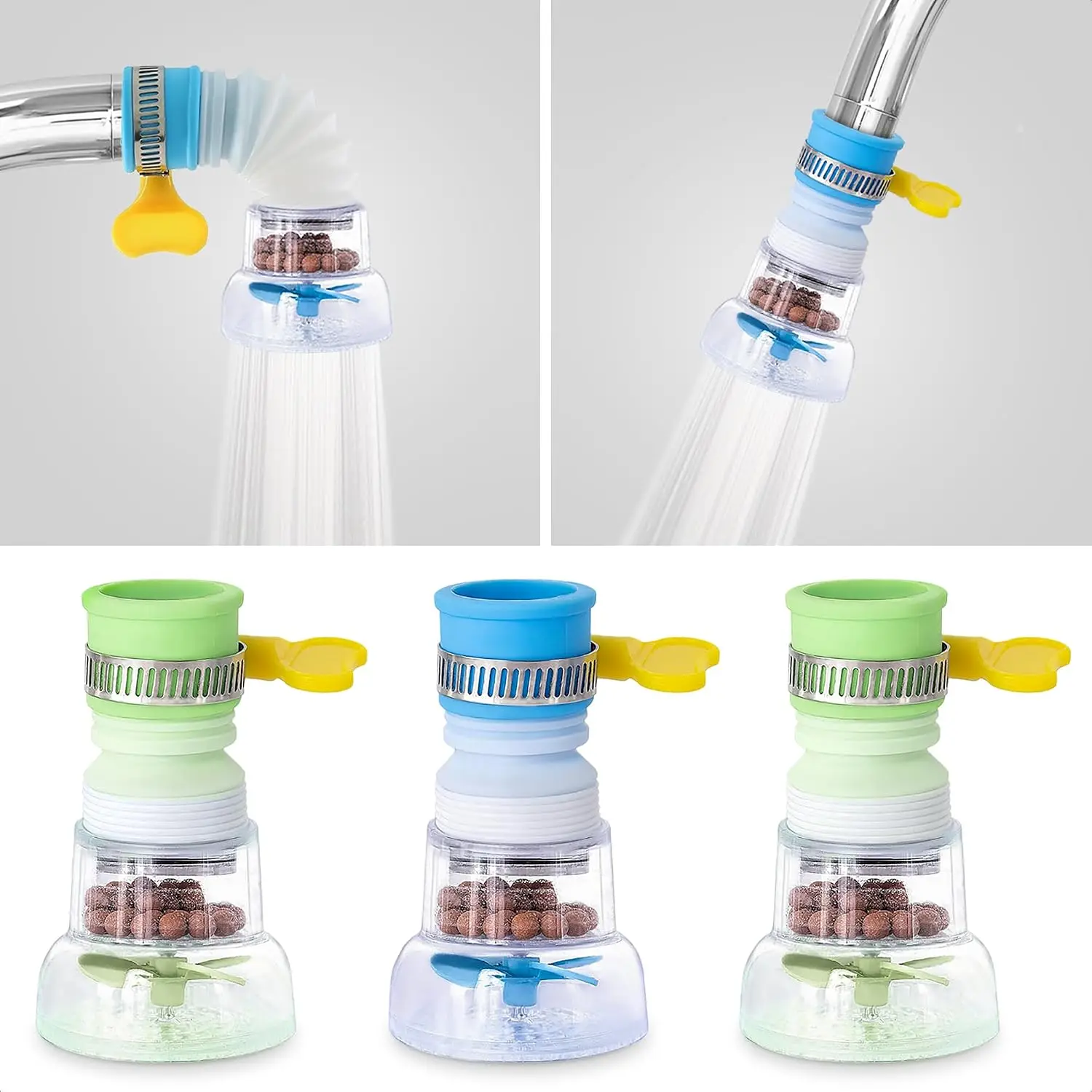 1-piece Faucet Filter Set, 360° Rotating Faucet Extender, Suitable for Sinks.