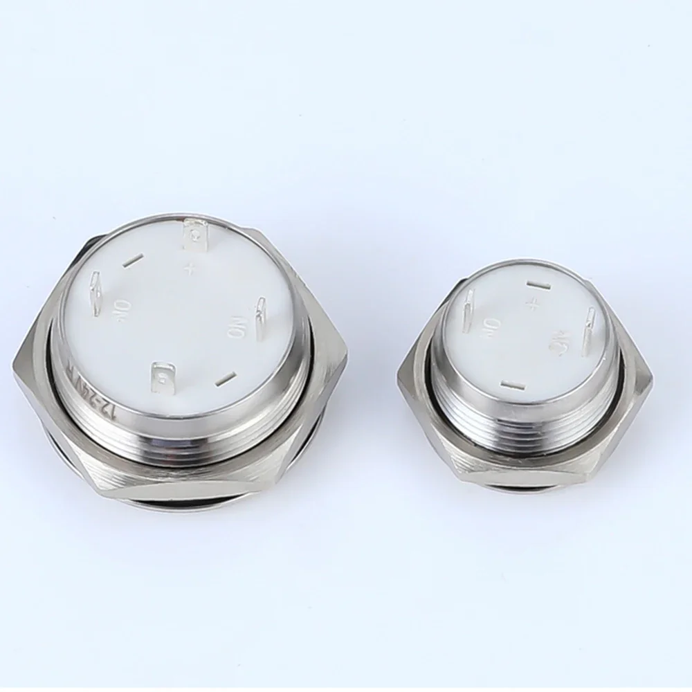 12/16/19/22/25/30mm Electric Waterproof Power 12v Led Light Momentary Short Mini Push Button Switch Pressure Latching Fix On Off