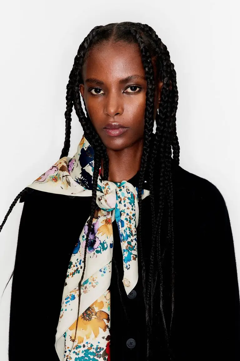 Printed Large Square Scarf Beach Towel oulder Wrap awl Faionable Trendy Brand Polyester Fiber Floral Plant Pattern Women