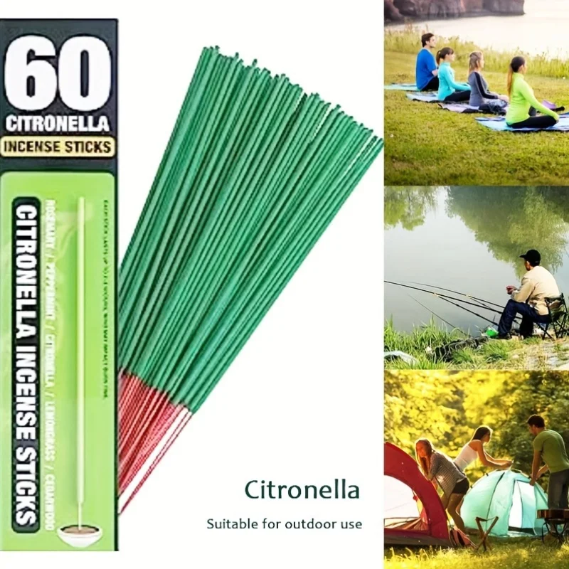 60pcs lemongrass sticks, high fragrance, suitable for home, courtyard, outdoor, picnic, fishing. Each natural stick burns for ab