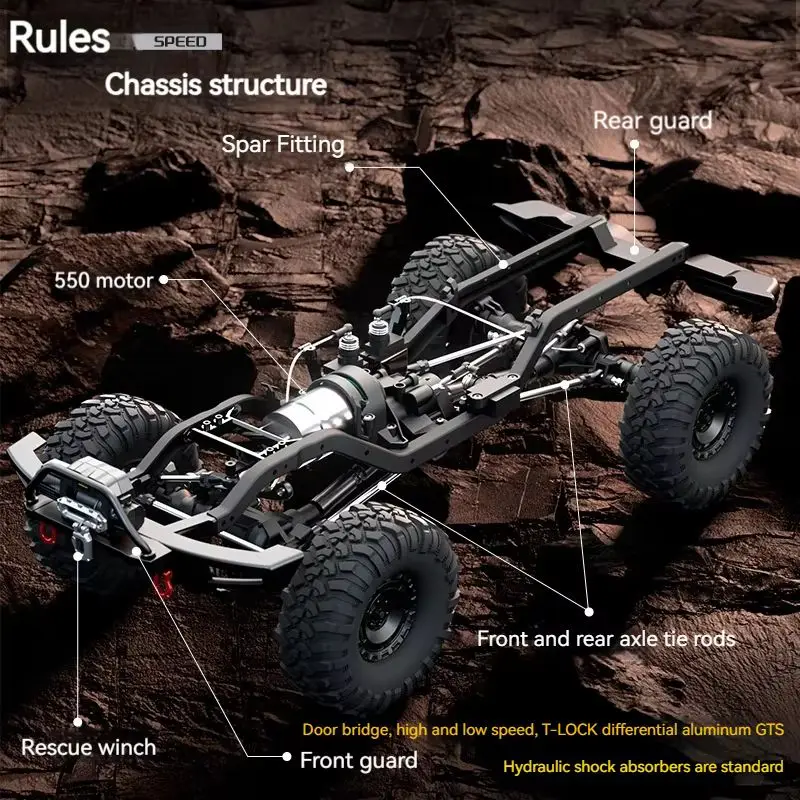 HB-R1001 Wild Horse 1:10 Fully Proportional Four-Wheel Drive Off-Road Climbing Vehicle Electric Rc Remote Control Car Model Toy