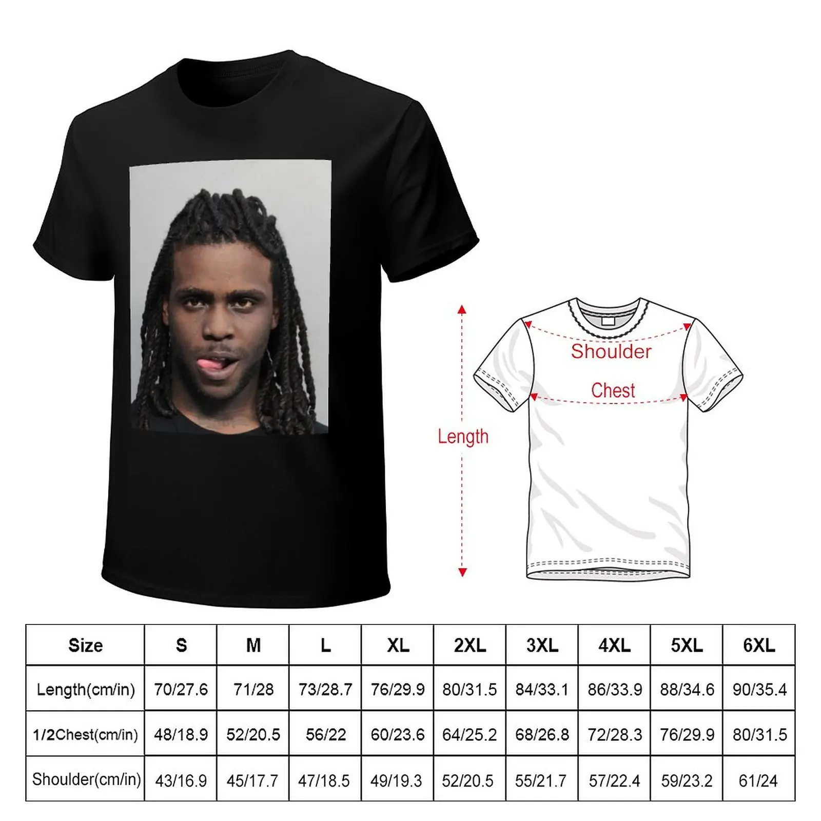 Chief Keef Mugshot T-Shirt plus size tops anime clothes cat shirts cute clothes mens t shirts casual stylish