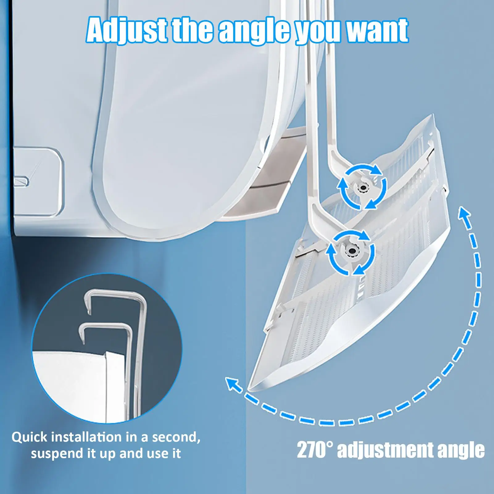 Air conditioner wind shield wall-mounted Air conditioner deflector Baffle retractable AC Wind Cover  for Bedroom Workplace