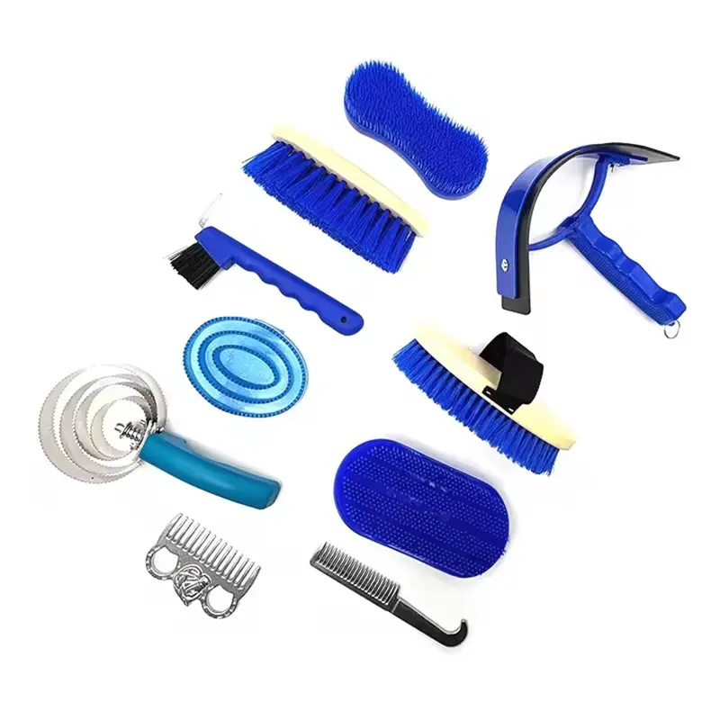 【SPECIAL】Complete Horse Grooming Set Stable Cleaning Kit With Sweat Scraper Brush Comb Horse Care Supplies