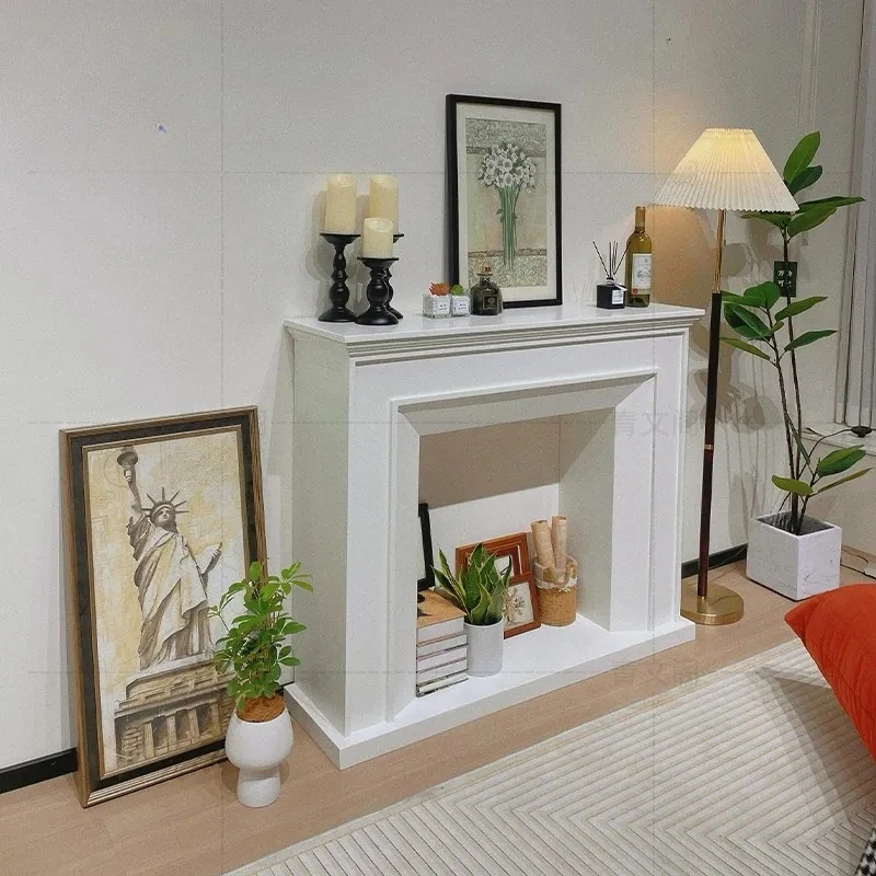 البلد الأمريكي بسيط الصلبة الخشب الموقد خزانة التحف غرفة المعيشة مدخل خزانة حائط الخلفية خزانة التخزين #5