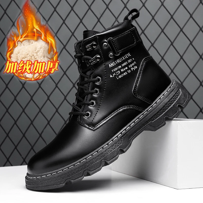 

Men's Works Boots Spring Autumn Anti-slip Waterproof Male Sneakers Desert Tactical Boots Outdoor Travel Wear-resistant Man Shoes