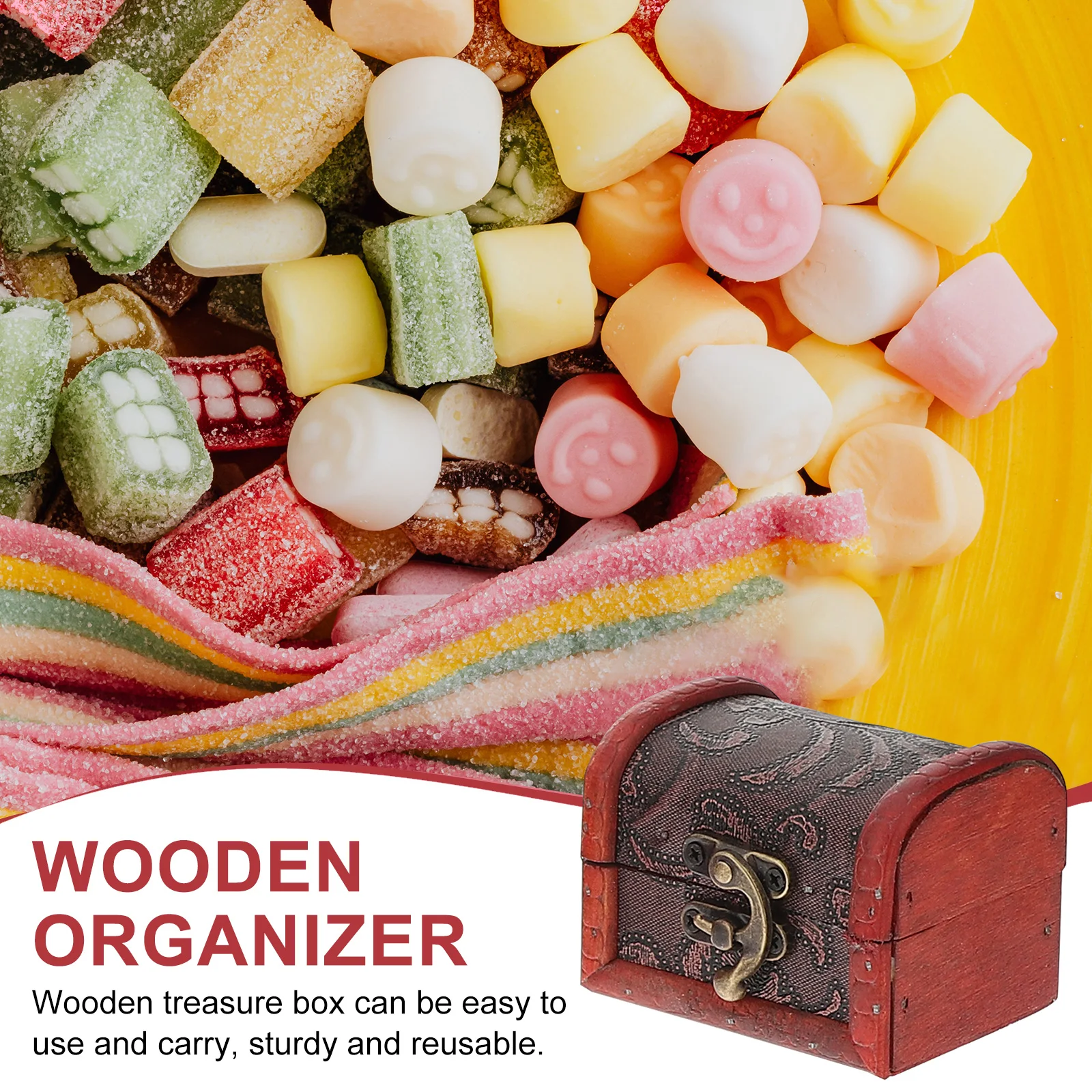 

4 шт., деревянная коробка для хранения ювелирных изделий, запираемая винтажная сундук с сокровищами для женщин и мужчин, классический органайзер с металлическим замком, ожерелья