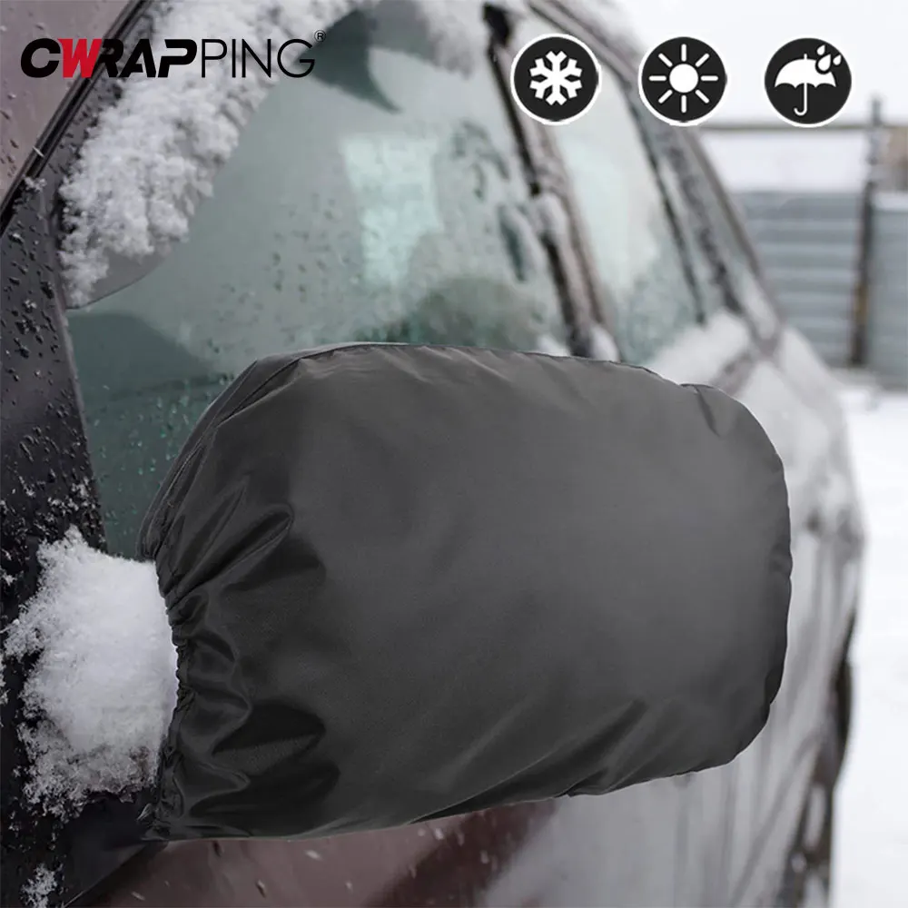 

2PCS Car Rear View Side Mirror Auto Snow Cover Ice Winter Frost Guard Waterproof Side Mirror Caps Shell Case Cover Protection