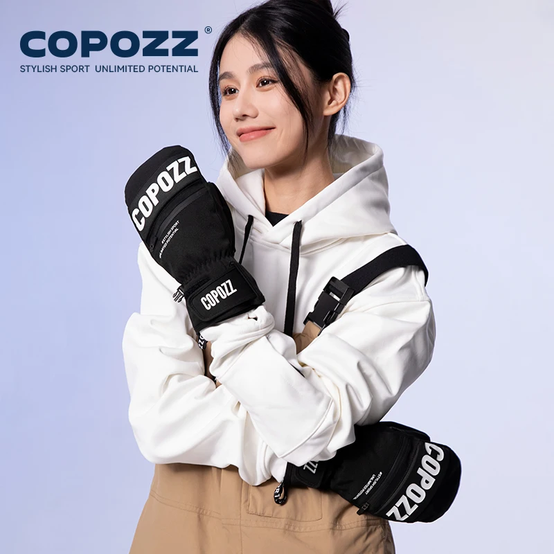 COPOZZ 3M Thinsulate guantes de esquí mujeres hombres a prueba de viento transpirable impermeable térmico invierno cálido guantes de nieve