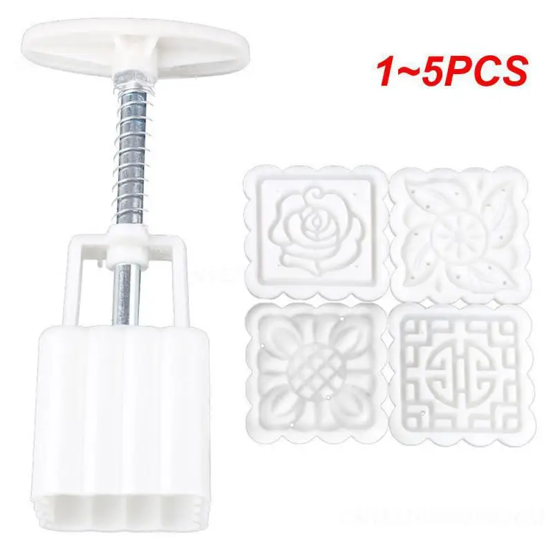 1~5PCS set Moon Reusable 50g Square Hand Press Cake Mold Moon Cake Biscuits Moulds -autumn Festival Baking Tools