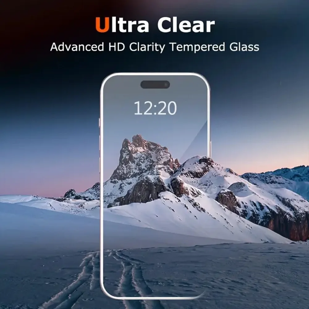 2 قطعة غطاء كامل الزجاج المقسى حامي الشاشة آيفون 17 16 15 14 13 12 11 برو ماكس برو 16E 7 8Plus XR XS 9H صلابة الزجاج