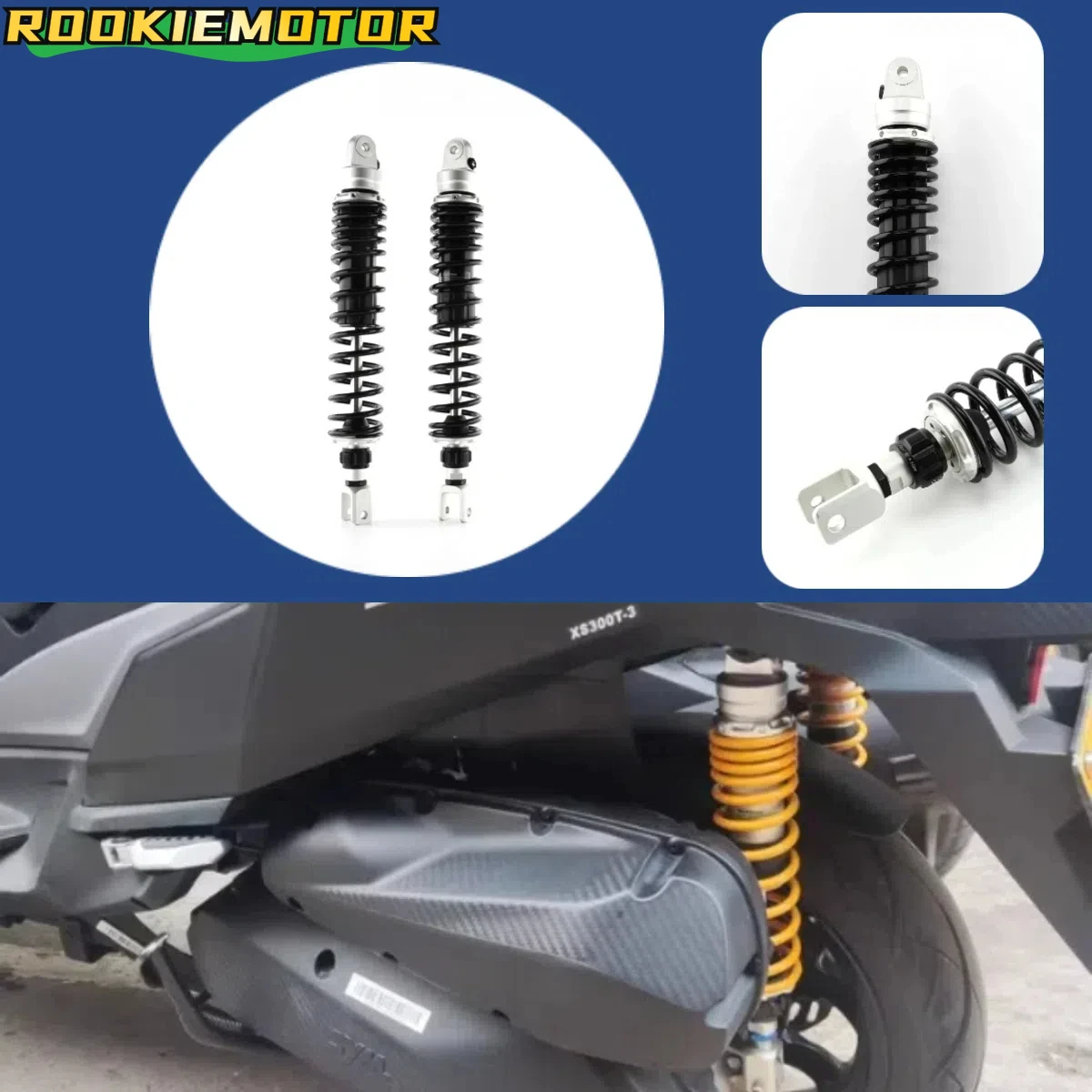 

Universal 425MM Motorcycle CNC Aluminum Modified Oil-gas Rear Spring Dampers Rear Shock Absorbers