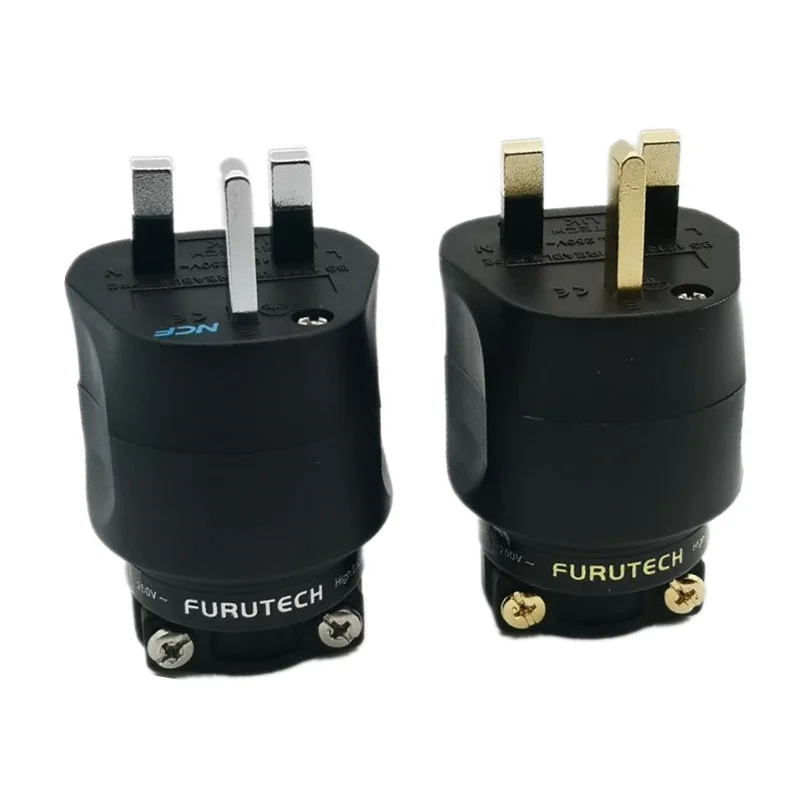 

High Quality UK Hi-end FURUTECH AC Power Electric(M) Fused 13A Male 3 Pin UK British Fuse Gold/Rhodium Plating Connector Plug