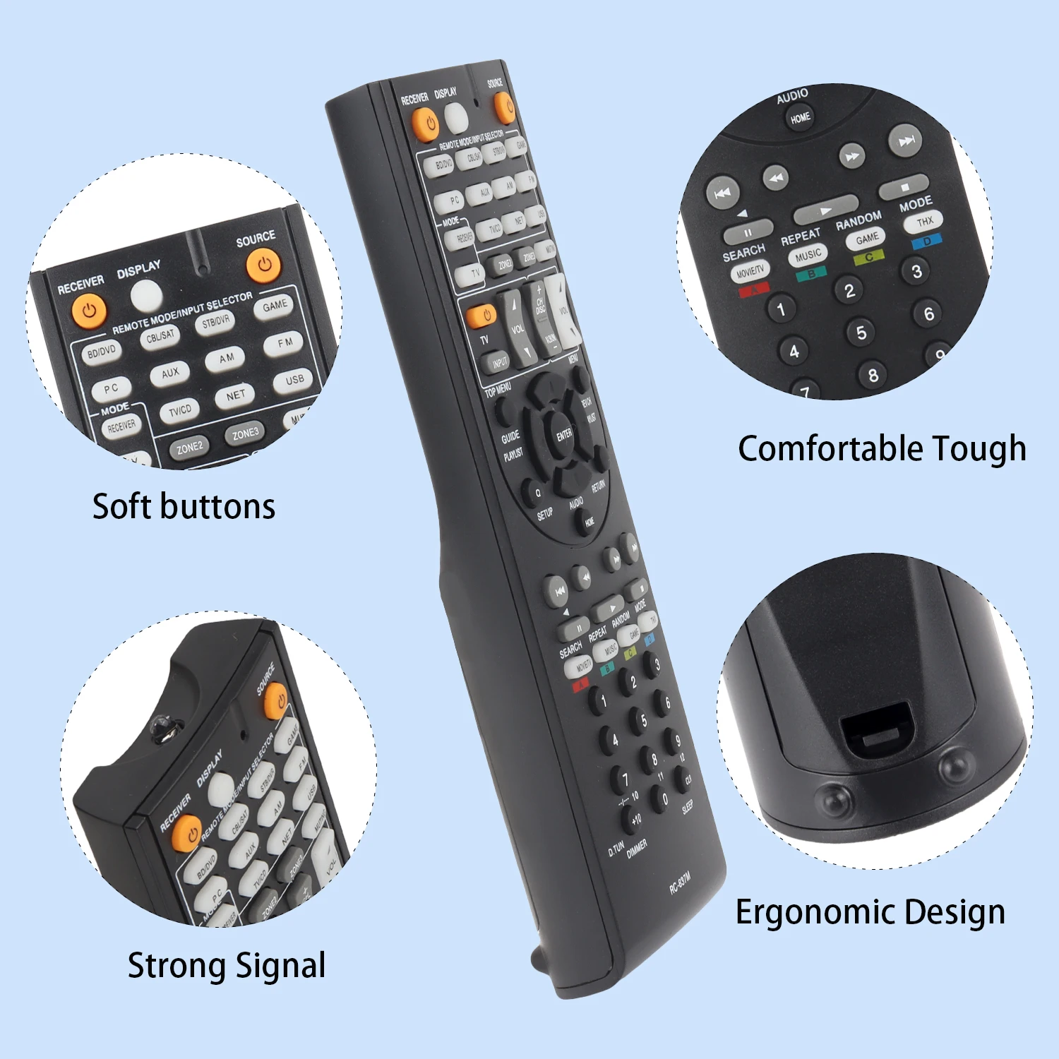 New RC-837M RC837M Remote Control Compatible With Onkyo AV Receiver TX-NR414 TX-NR616 TX-NR616B TX-NR616S Replacement Controller