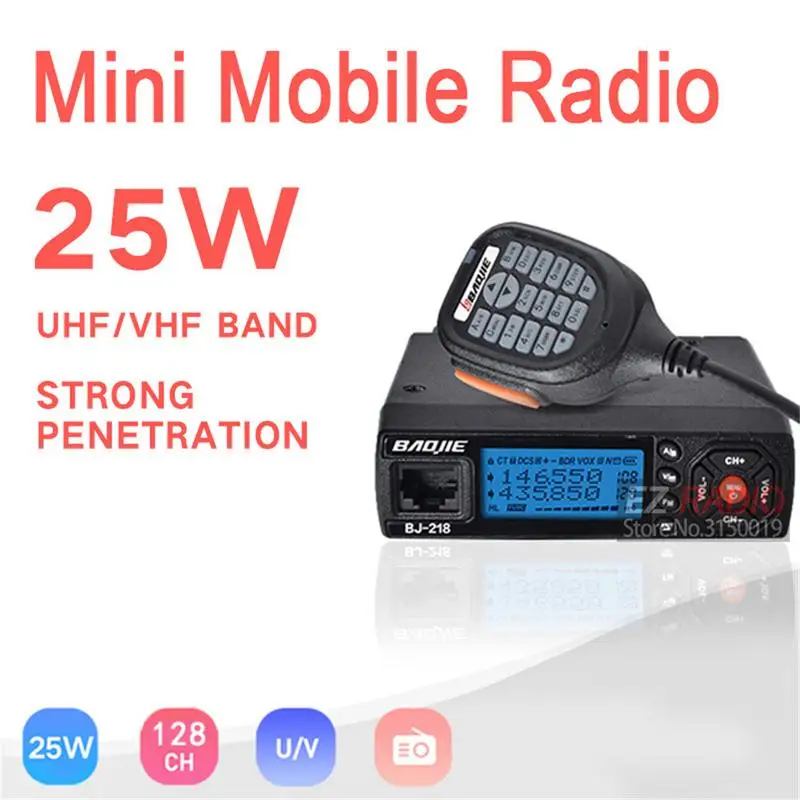 

BJ-218 VHF UHF Mobile Radio 10 KM Z218 Mini Car Walkie Talkie 10 km Dual Band Walkie-talkie 10 km Professional car radio