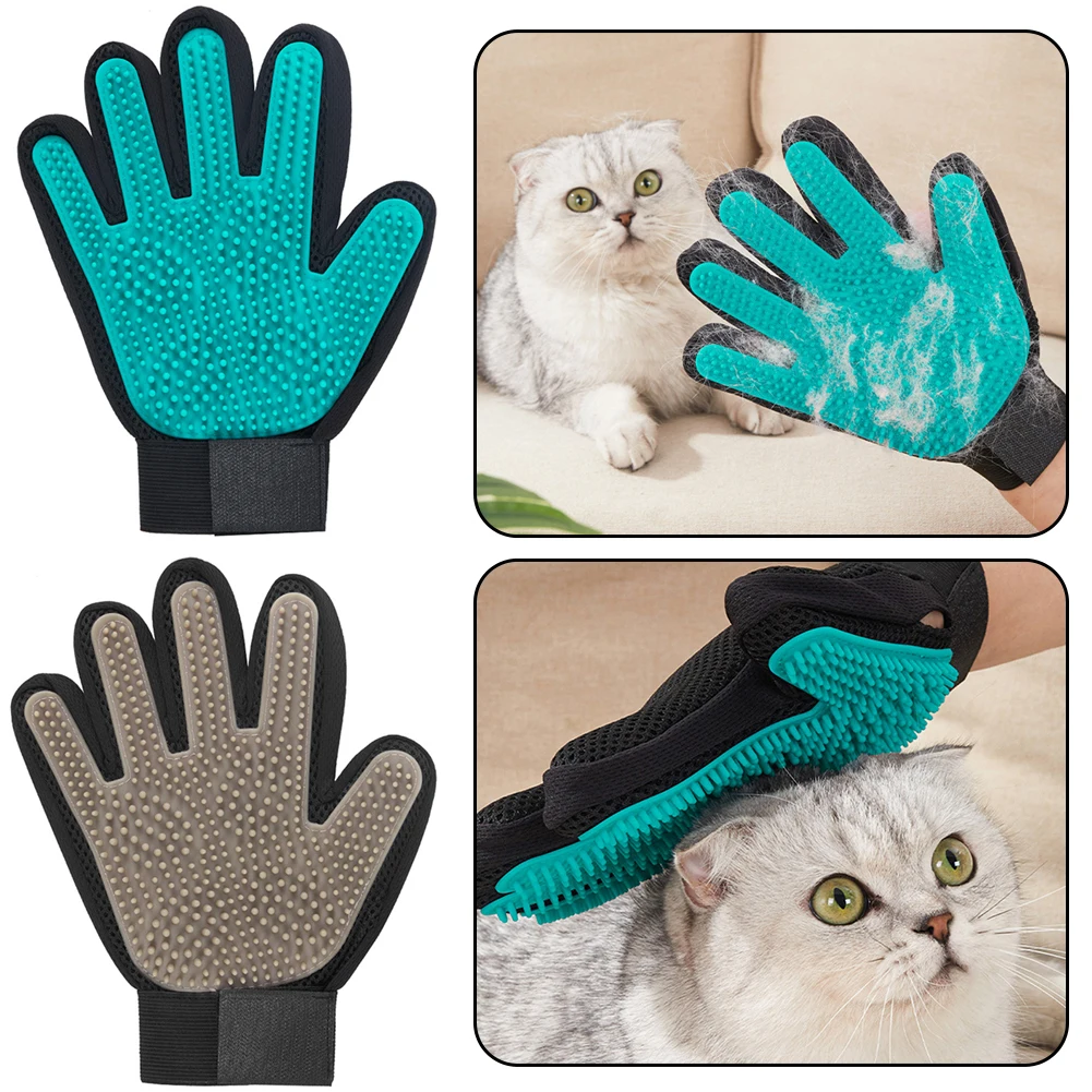 ペットファーレムーバーグラブラバーグローブブラシペット用の多機能再利用可能なマッサージ犬用猫猫のペットアクセサリー