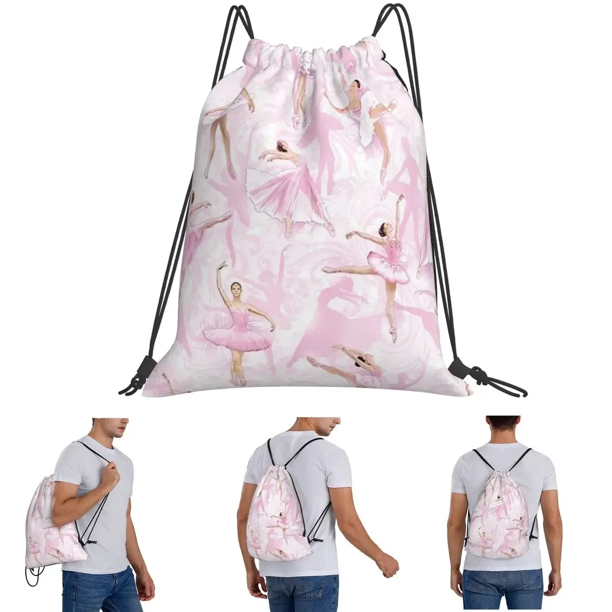 

Рюкзаки для балета и танцев заставляют меня бесплатно, рюкзаки для танцев, повседневные портативные сумки на шнурке, спортивная сумка, сумки для книг для мужчин и женщин, школьные