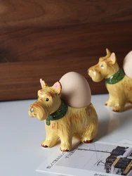 Creative ceramic Schnauzer egg holder tray cute puppy ornament ceramic crafts home decoration