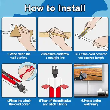 絕緣電纜槽線纜隱藏器,可塗漆電纜遮蔽器,自黏式線槽線纜管理線管套件,適用於家庭辦公室 8 最佳銷售 電線隱藏器 - №4