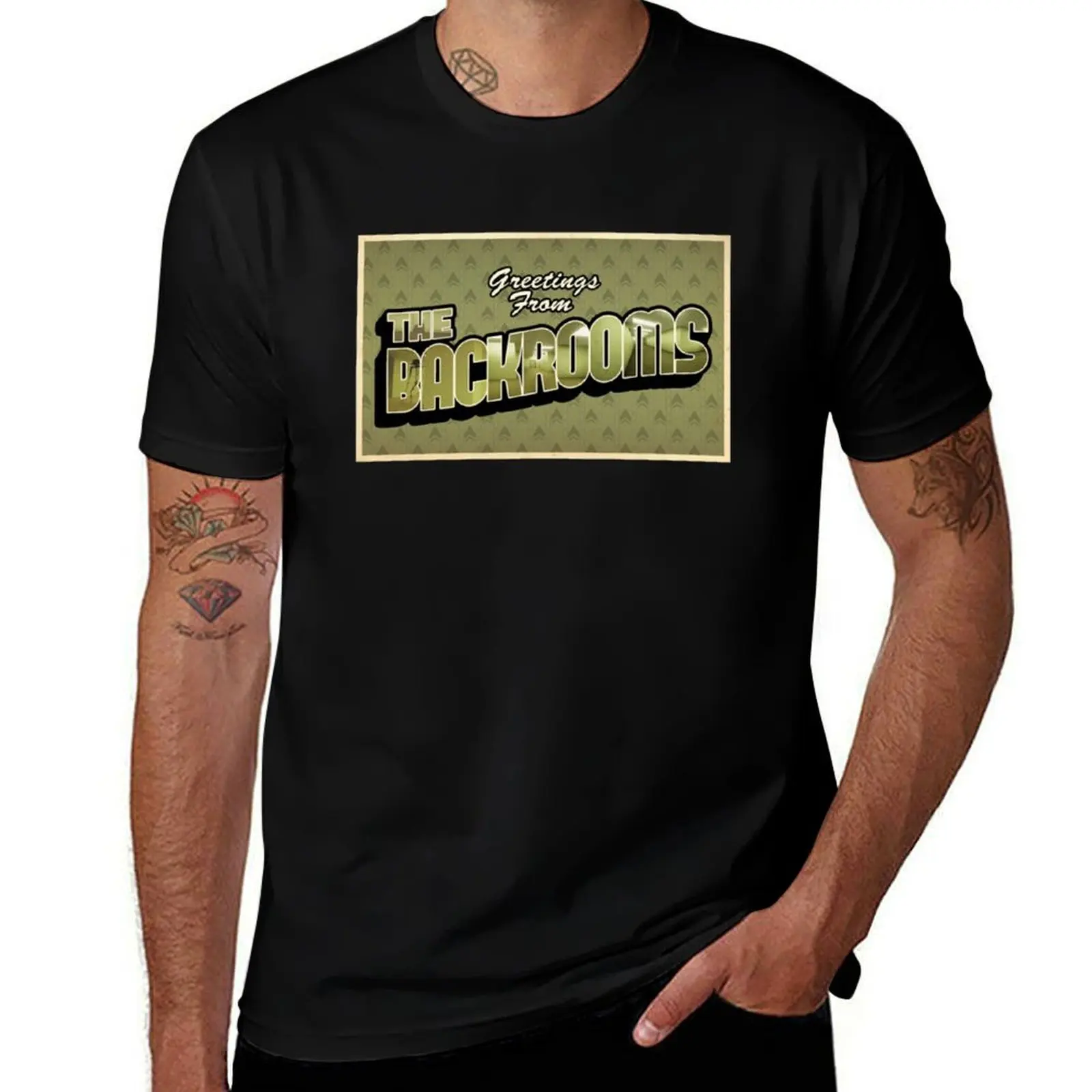 The Backrooms Postcard T-Shirt Functional Casual Short Sleeve Tee T-Shirt