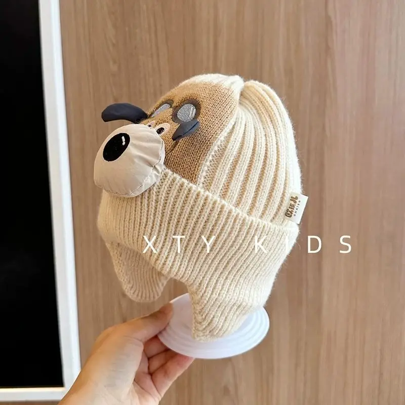 Wallace&Gromit children's hat thickened and warm in autumn and winter for boys and girls 1-5 years old cute cartoon woolen hat