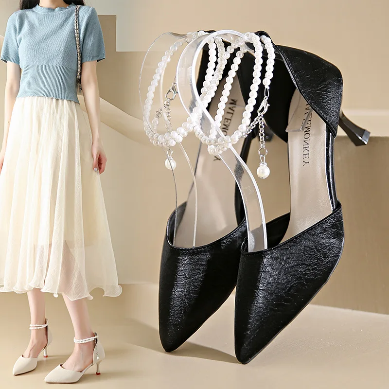

Evening Breeze Women's Summer 2024 Pointed Toe Comfortable High Heels Thin Stiletto Shoes Not Tiring Fashion Fairy Style Sandals