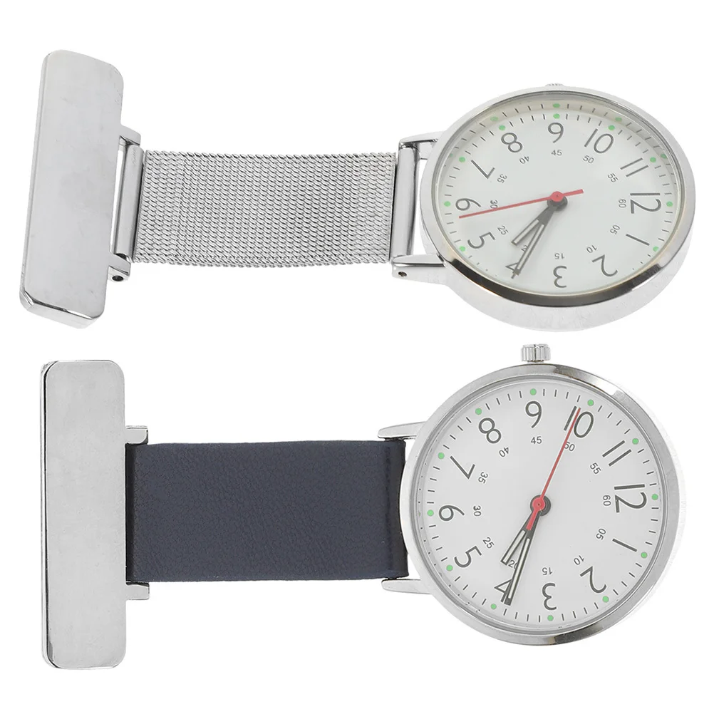2 pcs Metal Nurse Pocket Watch Portable Doctor, Stainless Steel Medical Timepiece, Gift For Nurses Doctors, Pocket Watch For