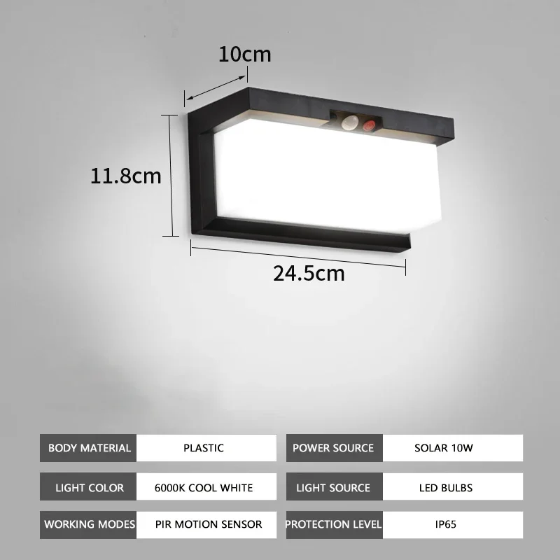 Outdoor Solar Tungsten Wall Light with Motion Sensor IP65 Waterproof LED Safety Light for Patio Outdoor Deck Porch Barn Garage