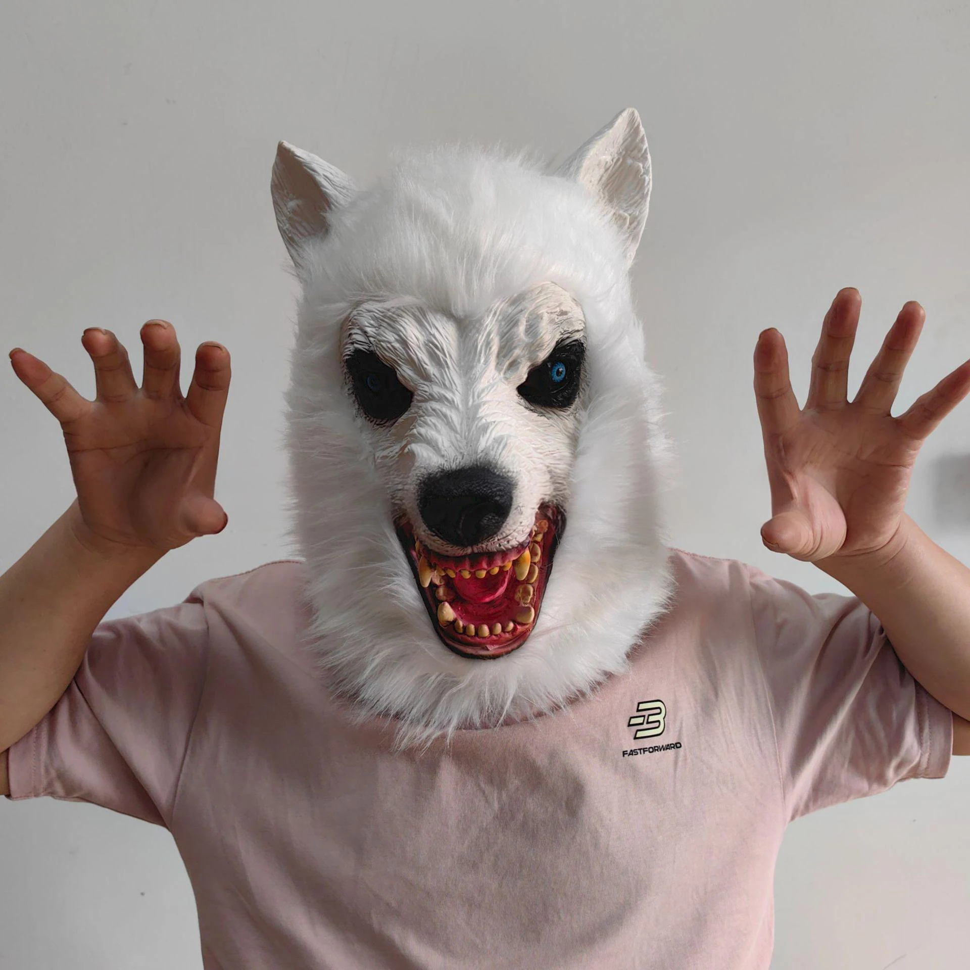 

Canis lupus arctos Mask Fur Latex Mask Animal Wolf Halloween Masquerade Party Cosplay Costume Props Accessories