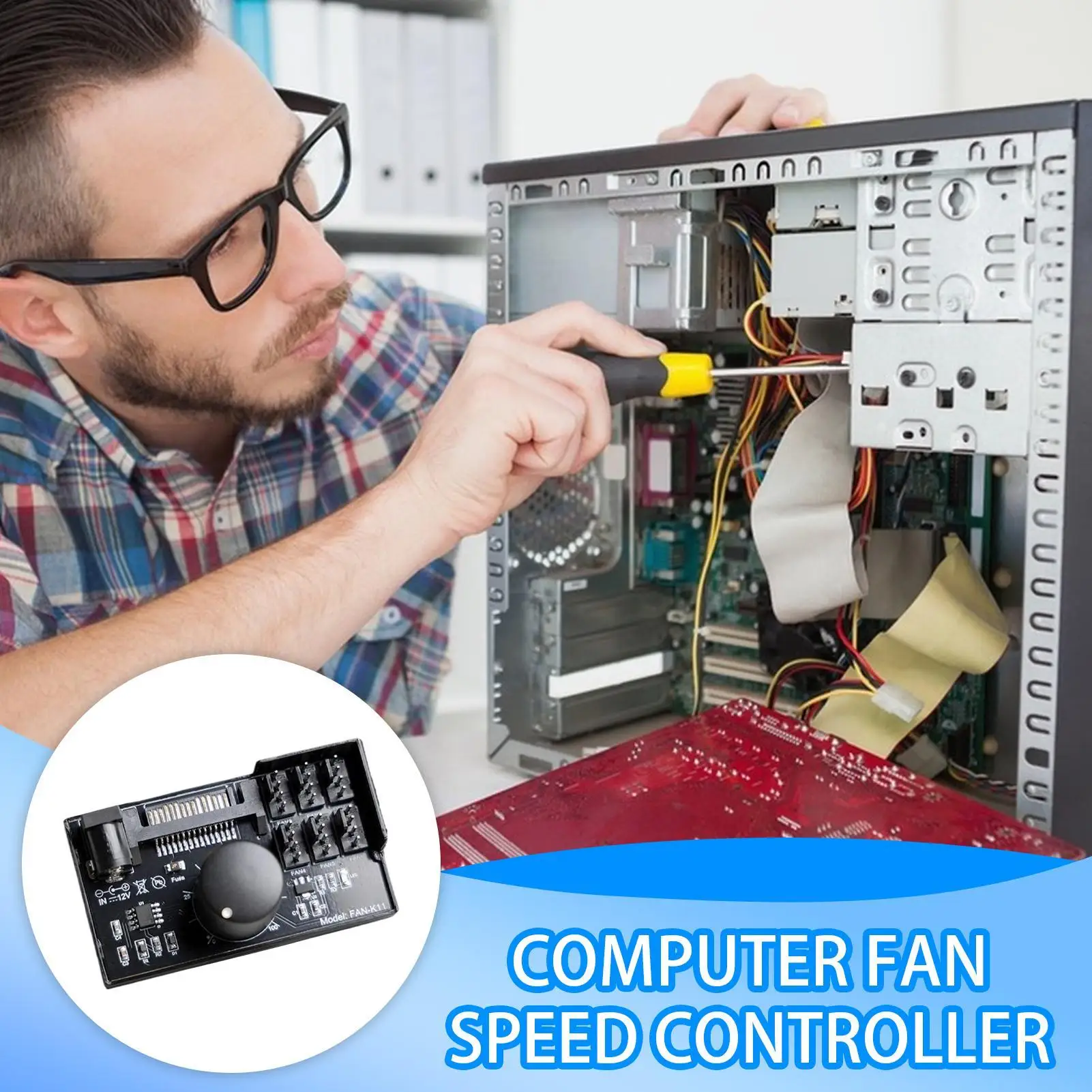 PC Fan Controller Hub PC Fan Adapter Hub 4 Pin Interface Cooling Accessories For Workstation Server Game Room Laptop