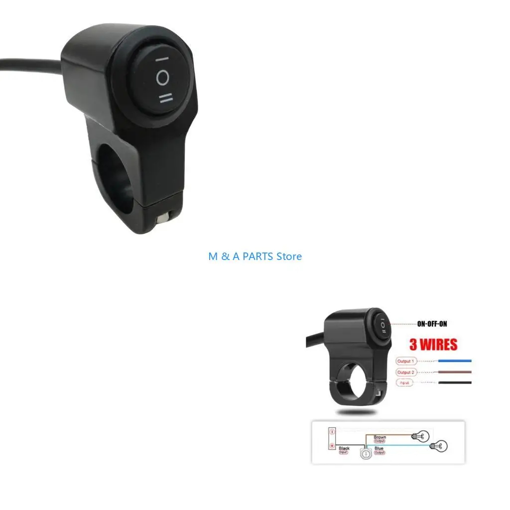 

U1JF Waterproof Motorcycles Handlebar Switch Universal 22mm 7/8" ON/OFF Button Switch