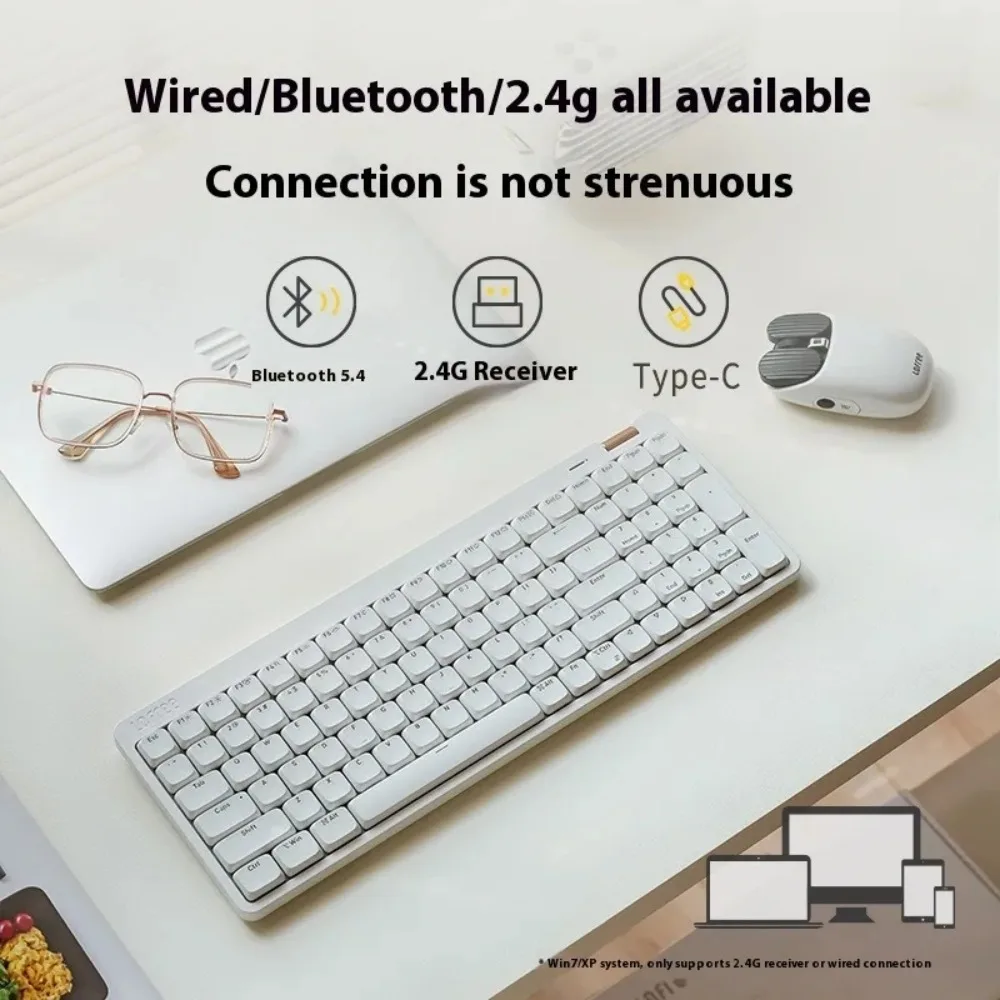Lofree&EWEADN Flow Lite Wireless Mechanical Keyboard 2.4G&Bluetooth&Wired Silenter Switch Gasket POM Low Keycap White Backlig - Image 3