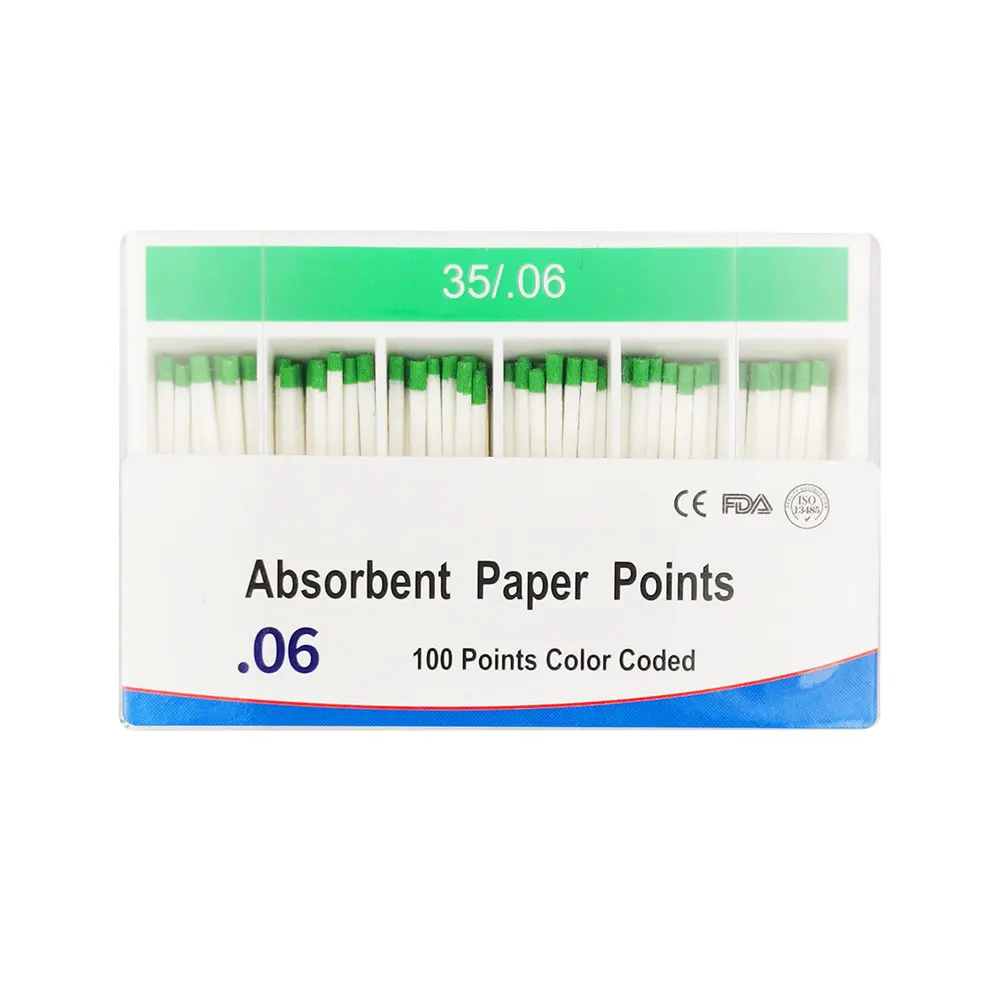 

0.06 Taper Dental Absorbent Paper Points 20# 25# 30# Paper Points Pure Cotton Fiber Root Canal Absorption Dental Materials