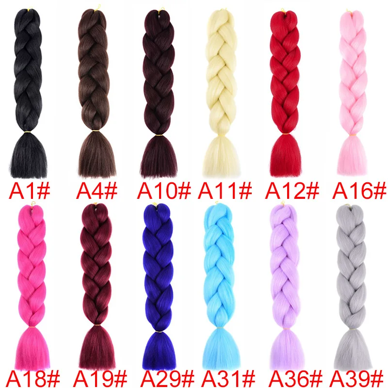 Extensión de cabello sintético para trenzar de 24 pulgadas, color arcoíris ombre, jumbo, rosa, rojo, azul, para mujer 4