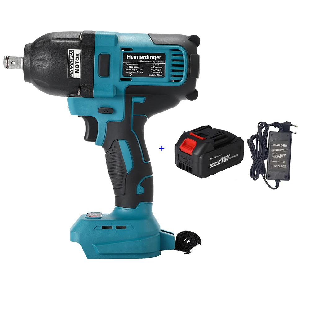 800N.m 18V 1/2 Brushless Cordless Impact Wrench For car repair truck repair