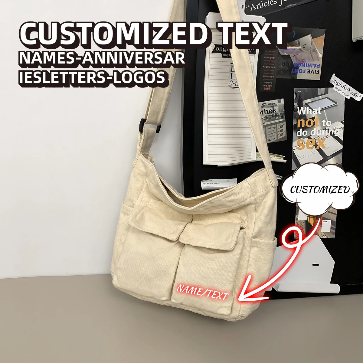 

Мужская сумка-мессенджер через плечо в гонконгском стиле с возможностью индивидуализации логотипа, новая летняя модель, вместительная мужская холщовая сумка, мужская сумка через плечо, эксклюзивная японская модель DIY