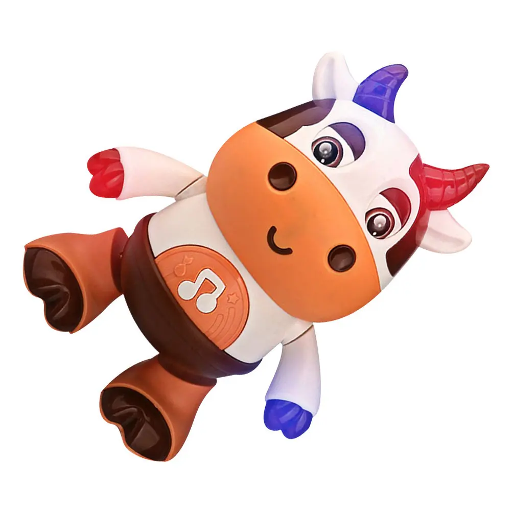 

Музыкальная светящаяся игрушка-телятёнок с подвижными руками и режимами танцев для развития ползания у детей, развивающая игрушка