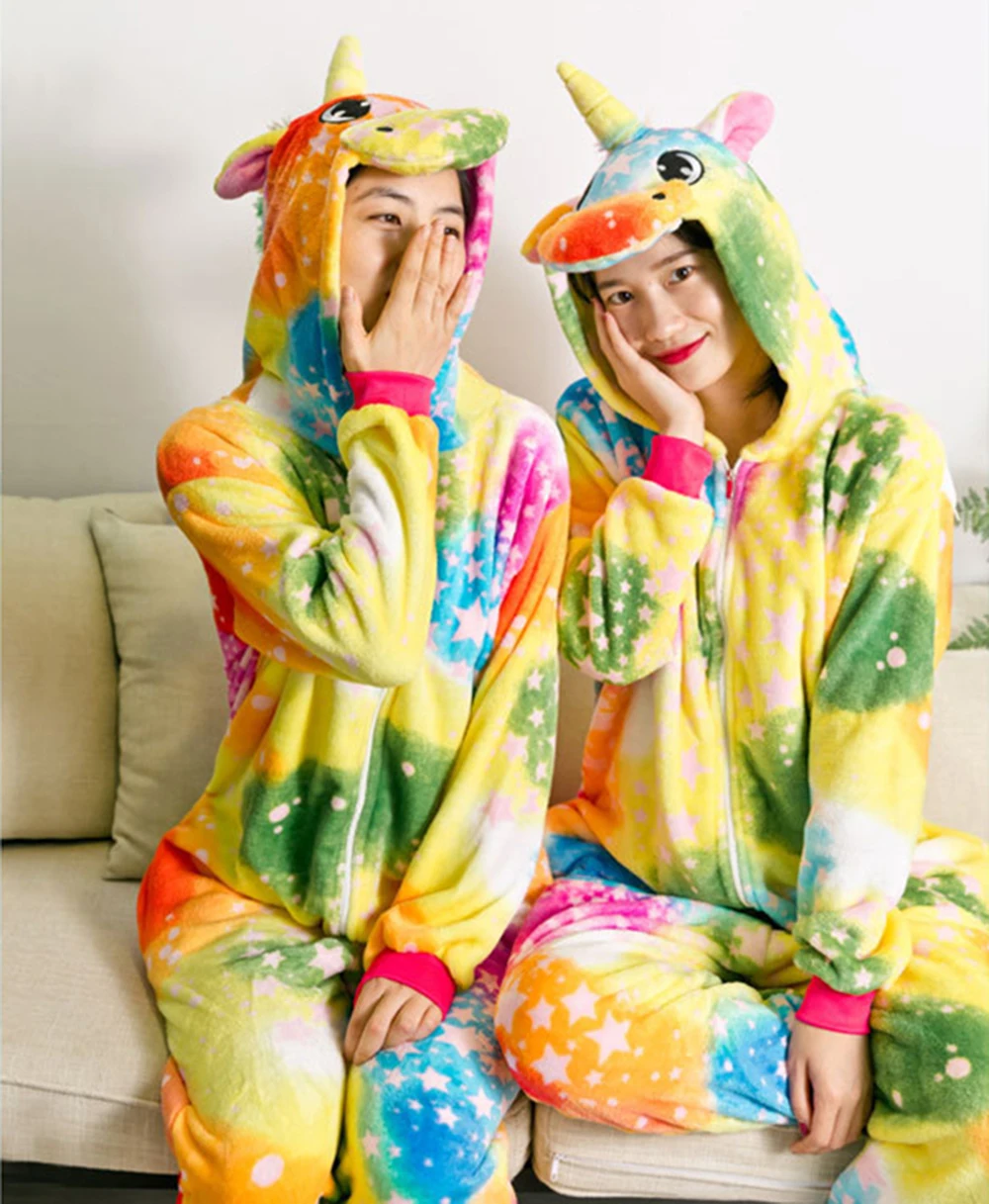 

Animal Unicorn Onesies Adults Teenagers Women Pajamas Funny Flannel Warm Soft Overall Onepiece Nightwear Jumpsuit Warm Sleepwear